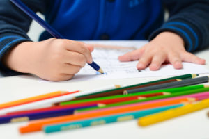 child at school drawing